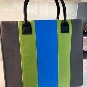 Velvet racing stripe bag